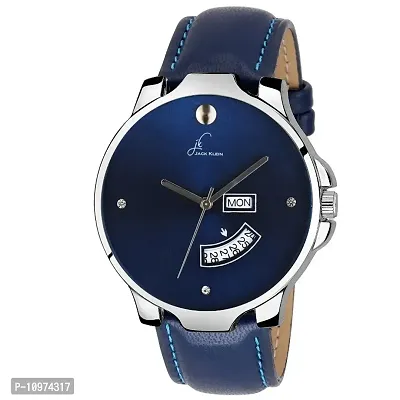 Blue Avatar Day And Date Display Analog Watch For Men And Boys-thumb0