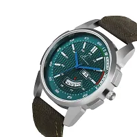 Green Dial Denim Finish Day And Date Working Multi Function Watch-thumb2