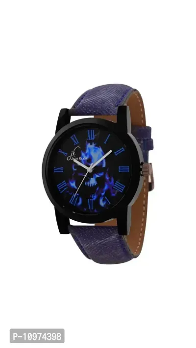 Ghost Edition Denim Strap Analog Watch With Belt And Aviator Glasses-thumb2