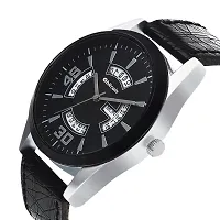 Stylish And Trendy Black PU Strap Analog Watch For Men-thumb2