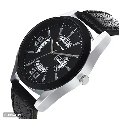 Stylish And Trendy Black PU Strap Analog Watch For Men-thumb3