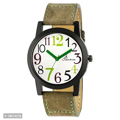 Green Denim Finish Colorful Watch