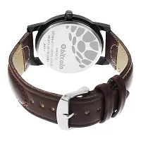 Stylish And Trendy Brown PU Strap Analog Watch For Men-thumb3