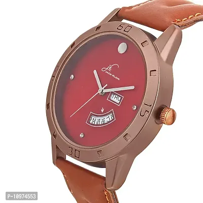 Day And Date Brown Synthetic Leather Watch For Men-thumb3
