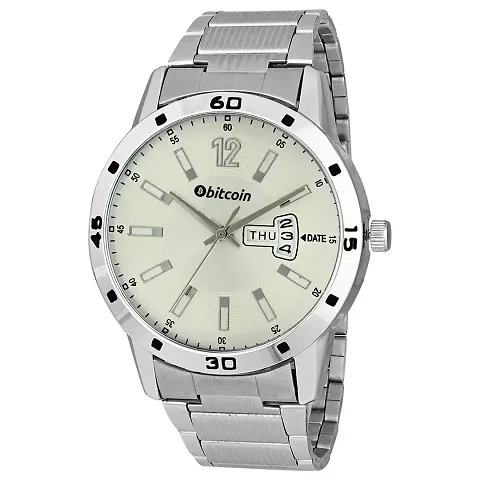 Stylish and Trendy Silver Metal Strap Analog Watch for Men