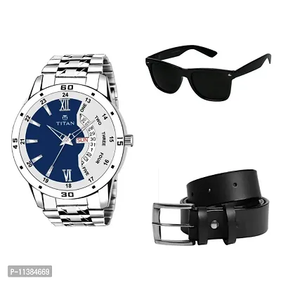 Classy Analog Watches for Men with Sunglass and Belt