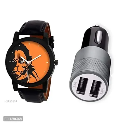 Classy Analog Watches for Men with Car Charger