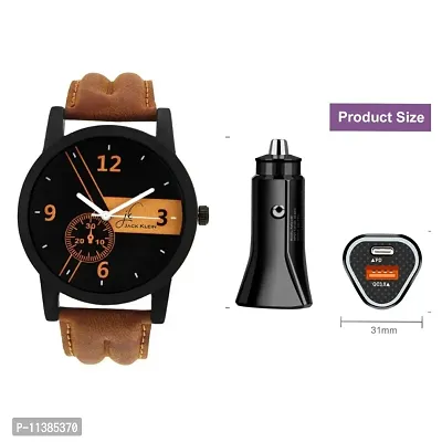 Classy Analog Watches for Men with Car Charger