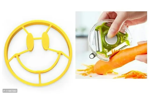 EGG MOULD WITH SHAPE OF SMILY  ROTARY PEELER (MULTICOLOR)