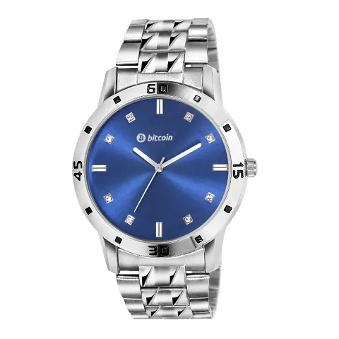 Bitcoin Stainless Chain Analog Wrist Watch for Men