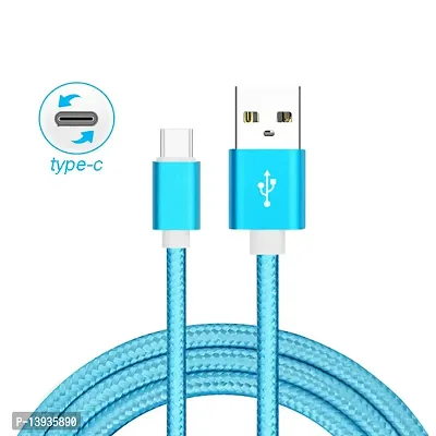 Double Braided Nylon USB Type-C (BLUE)-thumb0