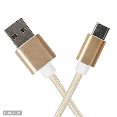 Double Braided Nylon USB Type-C (GOLD)-thumb0