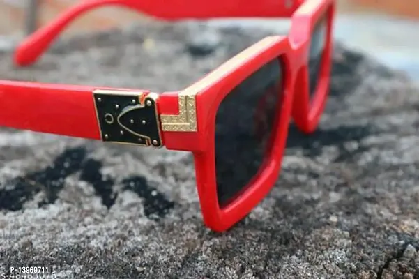 Stylish Square Badshah Sunglasses for Men  Women - Red-thumb0