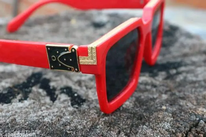 Stylish Square Badshah Sunglasses for Men  Women - Red