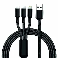 Multi Pins Charging Cables 3 in 1 Data Cable Supported with All iOS, Android  Other Devices-thumb1