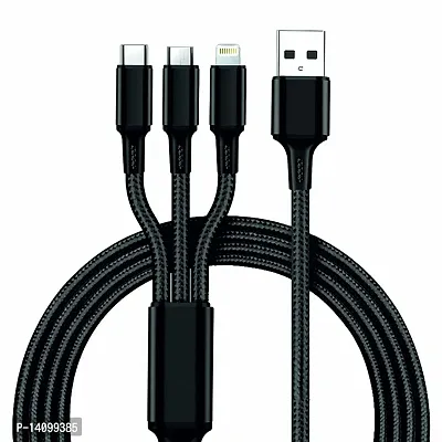Multi Pins Charging Cables 3 in 1 Data Cable Supported with All iOS, Android  Other Devices-thumb2