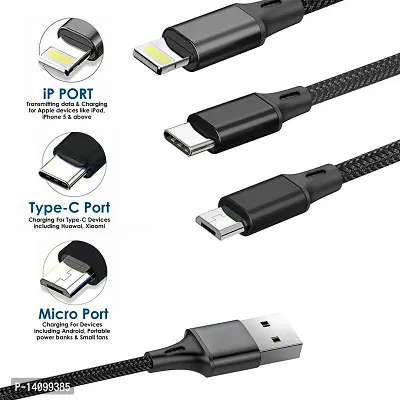 Multi Pins Charging Cables 3 in 1 Data Cable Supported with All iOS, Android  Other Devices-thumb3