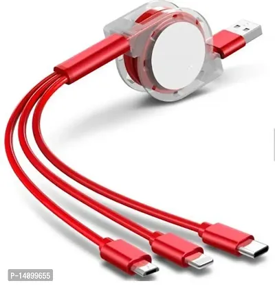 Multi Pins Charging Cables 3 in 1 Magnet Head Data Cable Supported with All iOS, Android  Other Devices-thumb0
