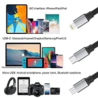 Multi Pins Charging Cables 3 in 1 Magnet Head Data Cable Supported with All iOS, Android  Other Devices-thumb1