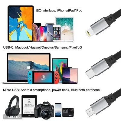 Multi Pins Charging Cables 3 in 1 Magnet Head Data Cable Supported with All iOS, Android  Other Devices-thumb2