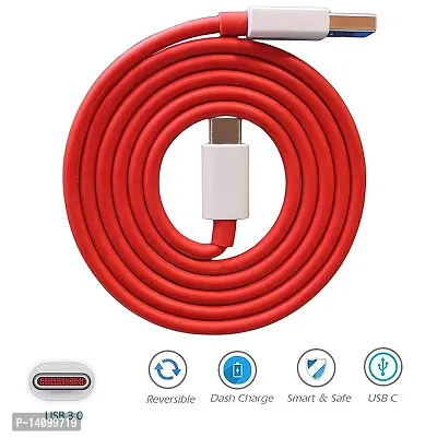 Type-C red color USB Data  Charging Cable with Fast charging-thumb3