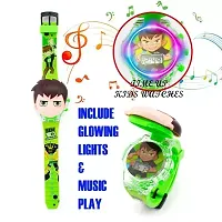 3D Action Figure Ben Tan Face Based Toy Design Digital Glowing Watch with Disco Music and Blinking Lights for Kids-thumb2