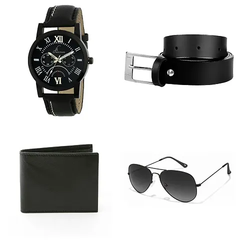 Combo Pack Of Watch, Belt, Wallet Sunglass