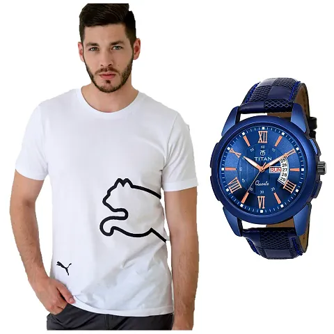Mens Comfy Polo &amp; Tees Combo With Watches