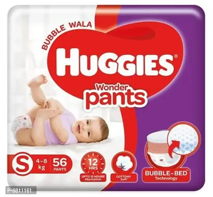 Huggies Wonder  Baby Diaper Pants Small Size [S56] Counts  with bubble bed technology with comfort-thumb0