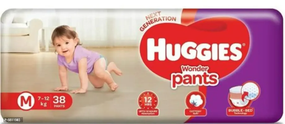 Huggies Wonder  Baby Diaper Pants Medium [M38 Counts  with bubble bed technology with comfort-thumb0
