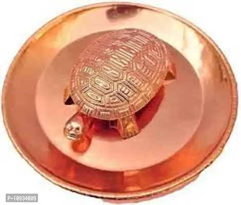 Yatharth - Handcrafted Copper Tortoise with Copper Plate for Vasstu/Fengshui Tortoise/Turtle/Kachua Wealth Sign Vastu Gift Item for Home Temple and Good Luck Decorative Showpiece.-thumb0