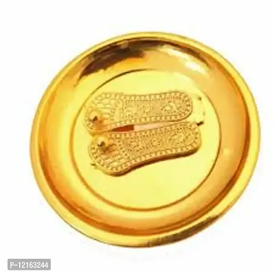 Yatharth - Maa Laxmi Charan Paduka with Golden Plate Brass Yantra  (Pack of 1)