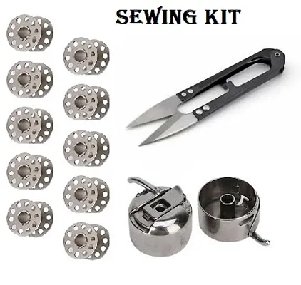 Buy Combo of Sewing Machine Metal Bobbin and Bobbin Case With Sewing Thread  Cutter - Lowest price in India