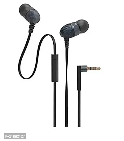 Stylish Black In-ear Wired - 3.5 MM Single Pin Headsets With Microphone-thumb0