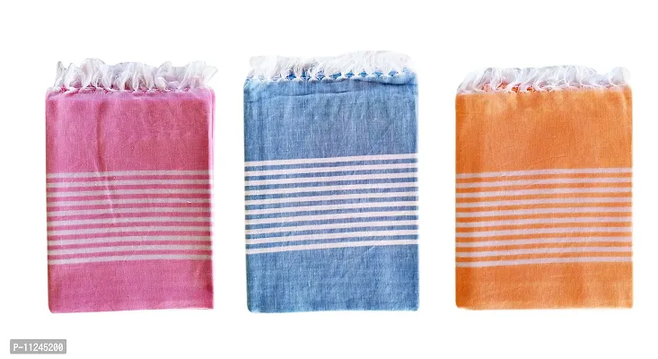 Cotton Bath Towels  Big Towels  Size 2.5 x 5 Feet Multi Coloured  Pack of 3