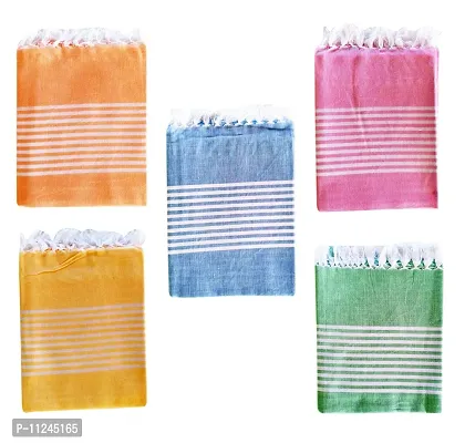 Cotton Bath Towels  Big Towels  Size 2.5 x 5 Feet Multi Coloured  Pack of 5-thumb0