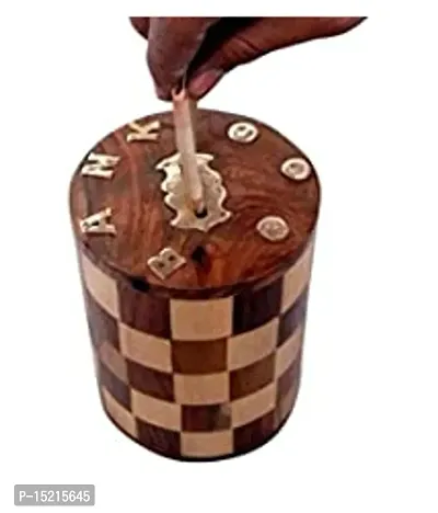 Stylish Fancy Wooden Hut Shaped Handmade Coin Money Piggy Bank Box With Lock For Kids  Children Gifts