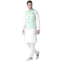 hangup mens Nehru Jacket size 38 (Linen_Basket2_Green_38)-thumb3