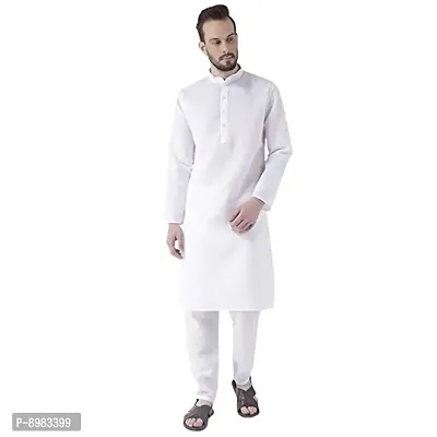 Priambh Hangup Men's Cotton Kurta and Pant (White, 42)-thumb0