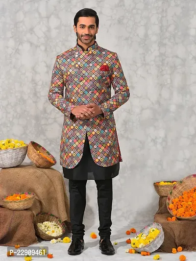 Stylish Fancy Polyester Blend Kurta And Bottom Sets For Men
