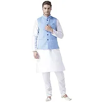 hangup mens Nehru Jacket size 40 (Linen_Basket2_DARK_BLUE_40)-thumb3