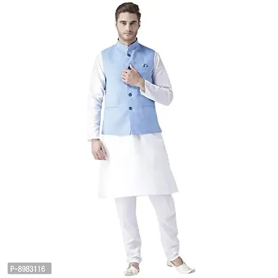 hangup mens Nehru Jacket size 40 (Linen_Basket2_DARK_BLUE_40)-thumb4
