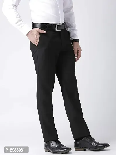 hangup Mens Casual Regular fit Trouser for Men, Color Black, Size 30 (BlackTrouserF)-thumb5