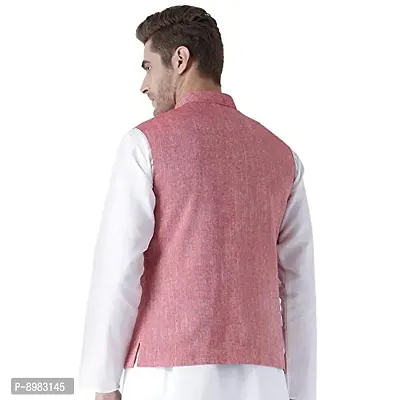 hangup Men's Blended Bandhgala Festive Nehru Jacket/Waistcoat and Size Options (Up to2XL)-thumb3
