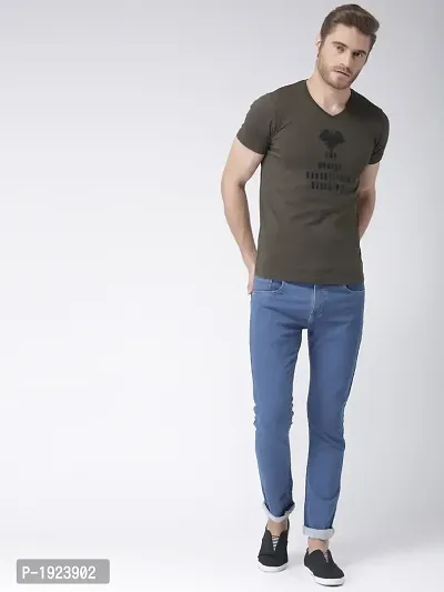 Blue Denim Regular Fit Mid-Rise Jeans For Men-thumb4