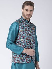Multicoloured Blended Printed Nehru Jackets-thumb2