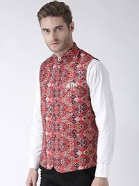 Multicoloured Blended Printed Nehru Jackets-thumb1