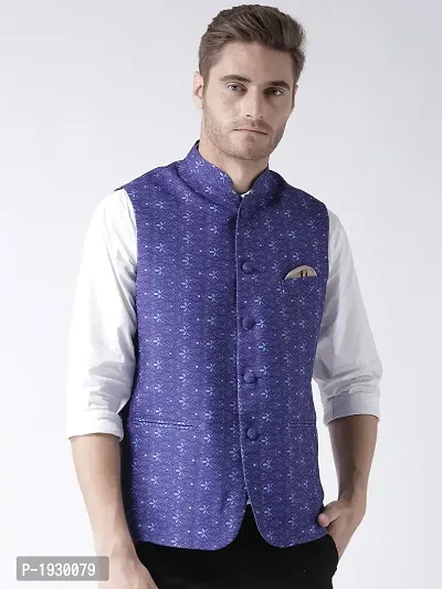 Multicoloured Blended Printed Nehru Jackets-thumb0