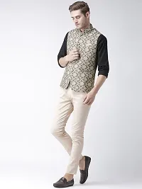 Multicoloured Blended Printed Nehru Jackets-thumb3