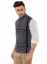 Multicoloured Blended Printed Nehru Jackets-thumb2